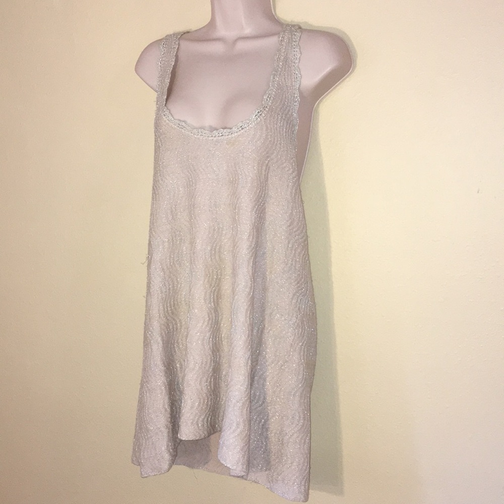 Free People silver sparkle dress pale nude dress.